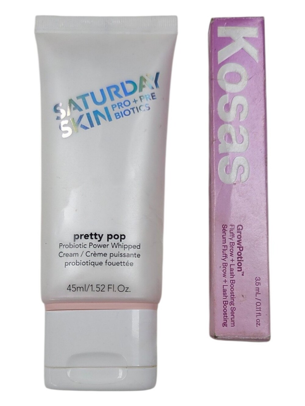Saturday Skin Pretty Pop Probiotic Whipped Cream Lotion &  Kosas Las Serum